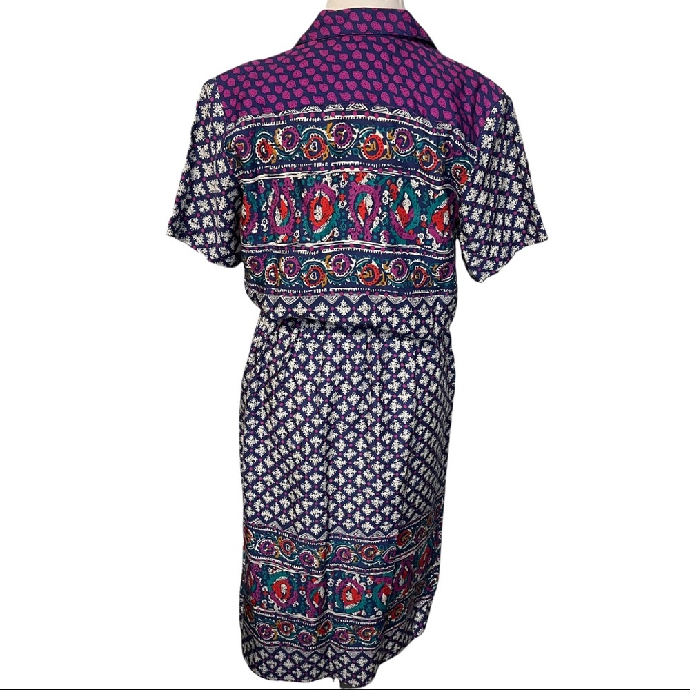 Vintage Laura & Jayne Collection Bright Boho Print Casual Skirt Set Size M - Picture 7 of 11